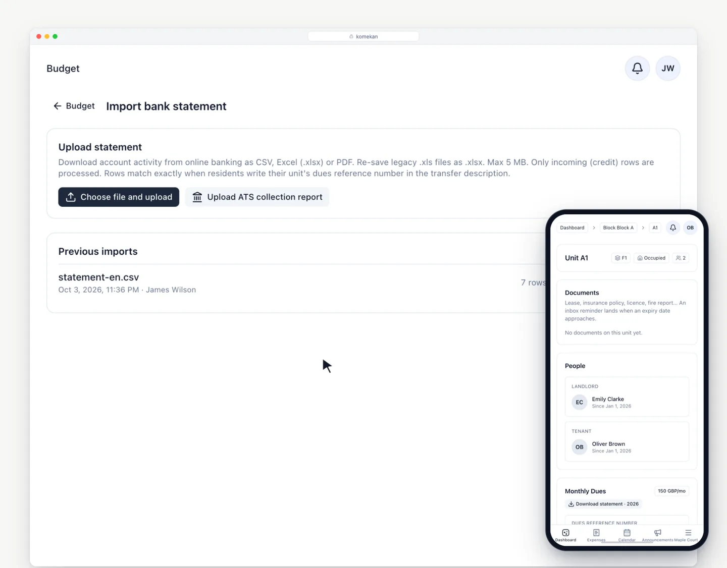 Dues tracking